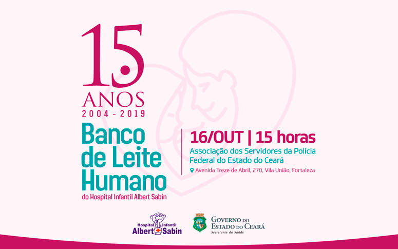 banner 15 anos banco de leite humano